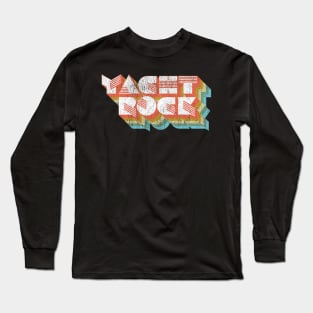 Vintage Fade Yacht Rock Party Boat Drinking graphic Long Sleeve T-Shirt